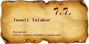 Teveli Talabor névjegykártya